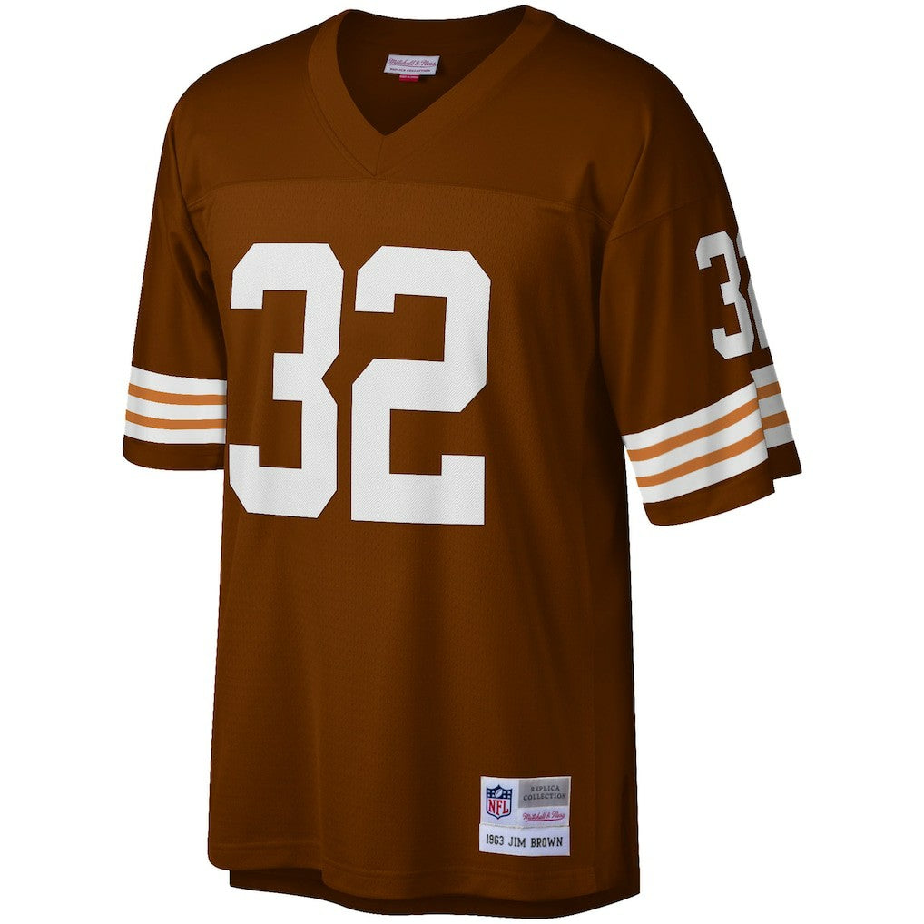 Jim Brown Cleveland Browns Big & Tall 1963 Retired Player Replica Jersey - Brown - Mitchell & Ness