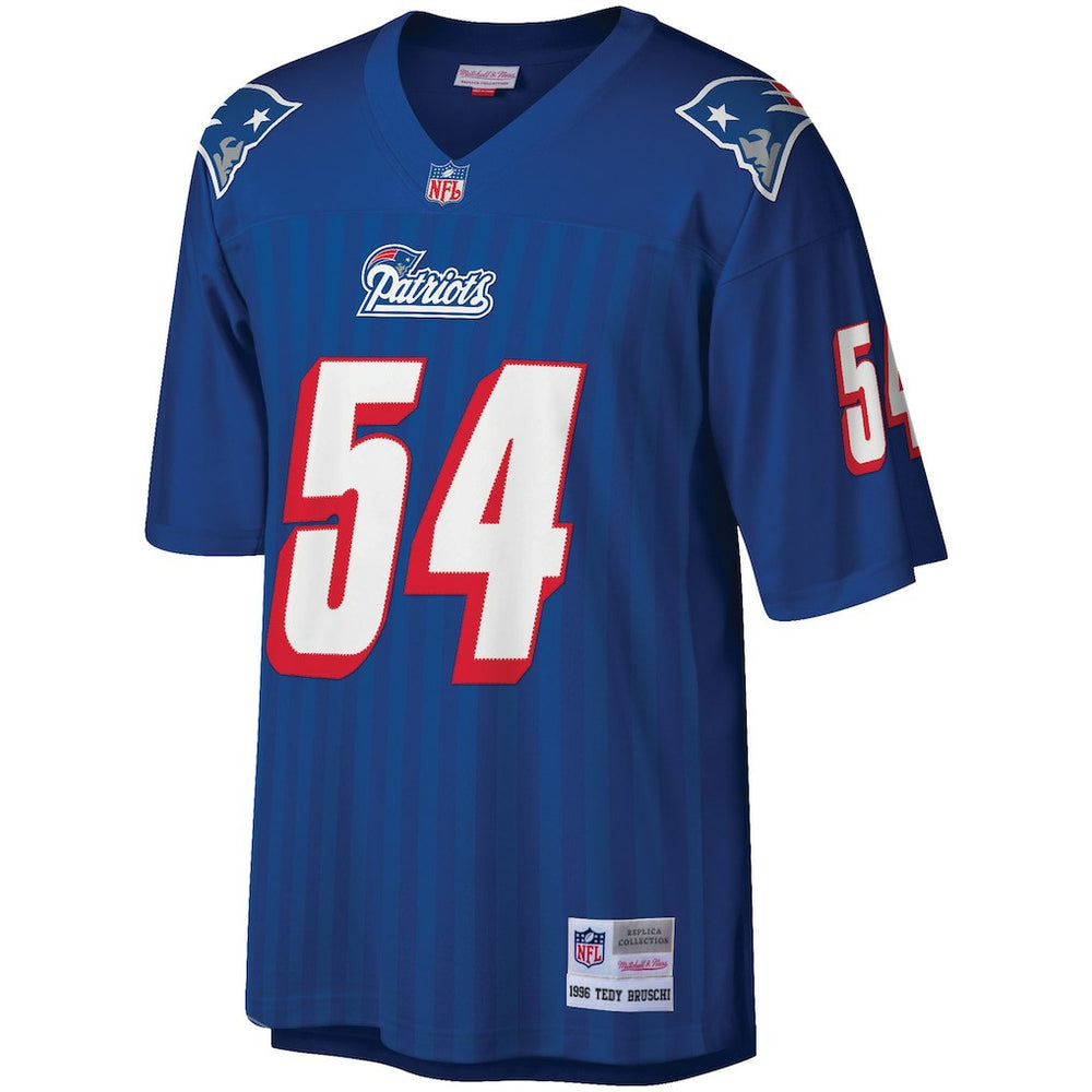 Tedy Bruschi New England Patriots Big & Tall 1996 Retired Player Replica Jersey - Royal - Mitchell & Ness