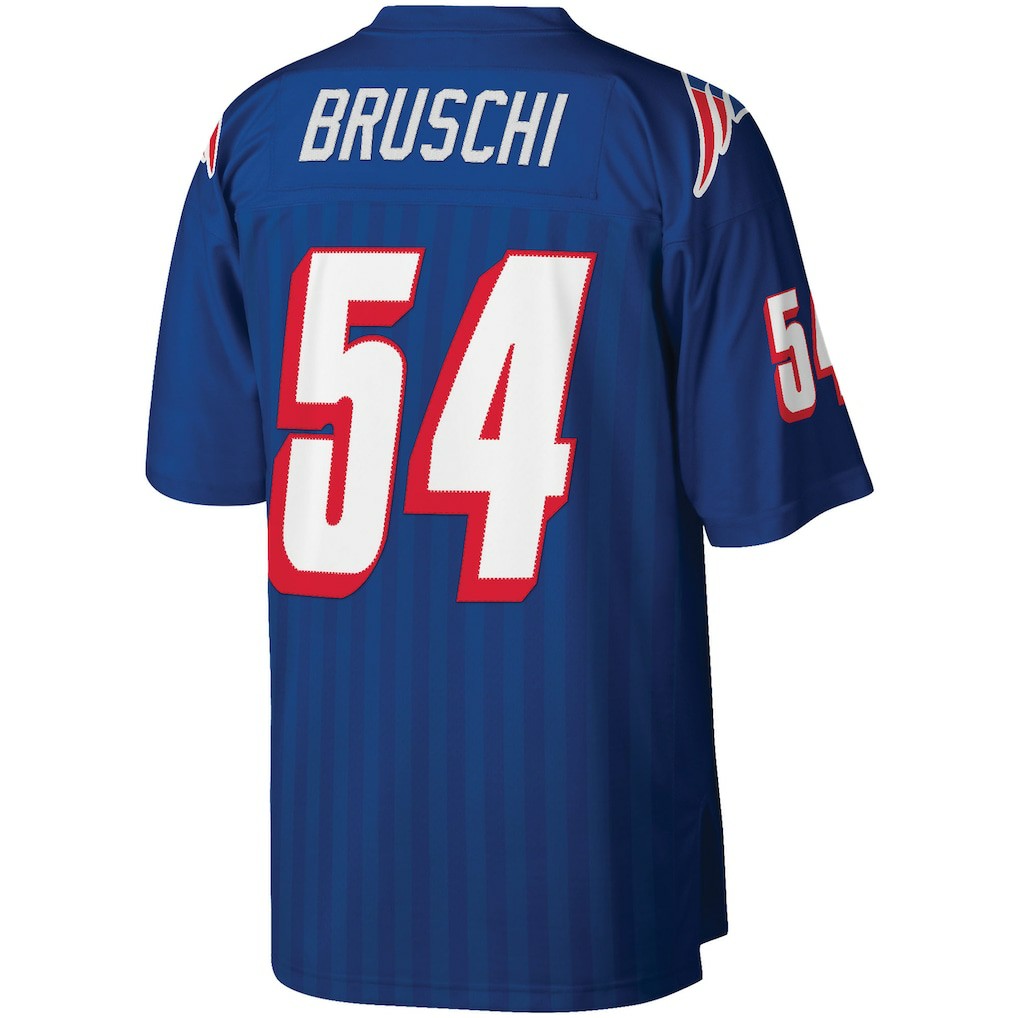 Tedy Bruschi New England Patriots Big & Tall 1996 Retired Player Replica Jersey - Royal - Mitchell & Ness