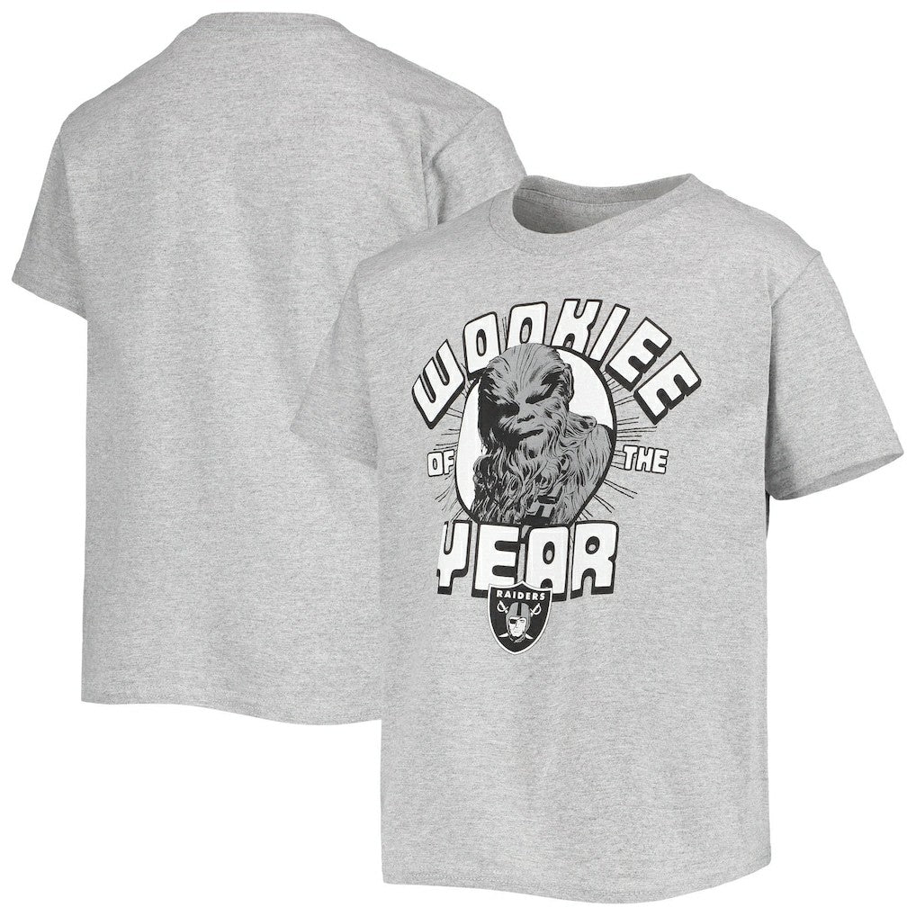 Las Vegas Raiders Junk Food Youth Star Wars Wookie Of The Year T-Shirt - Heathered Gray - NFL