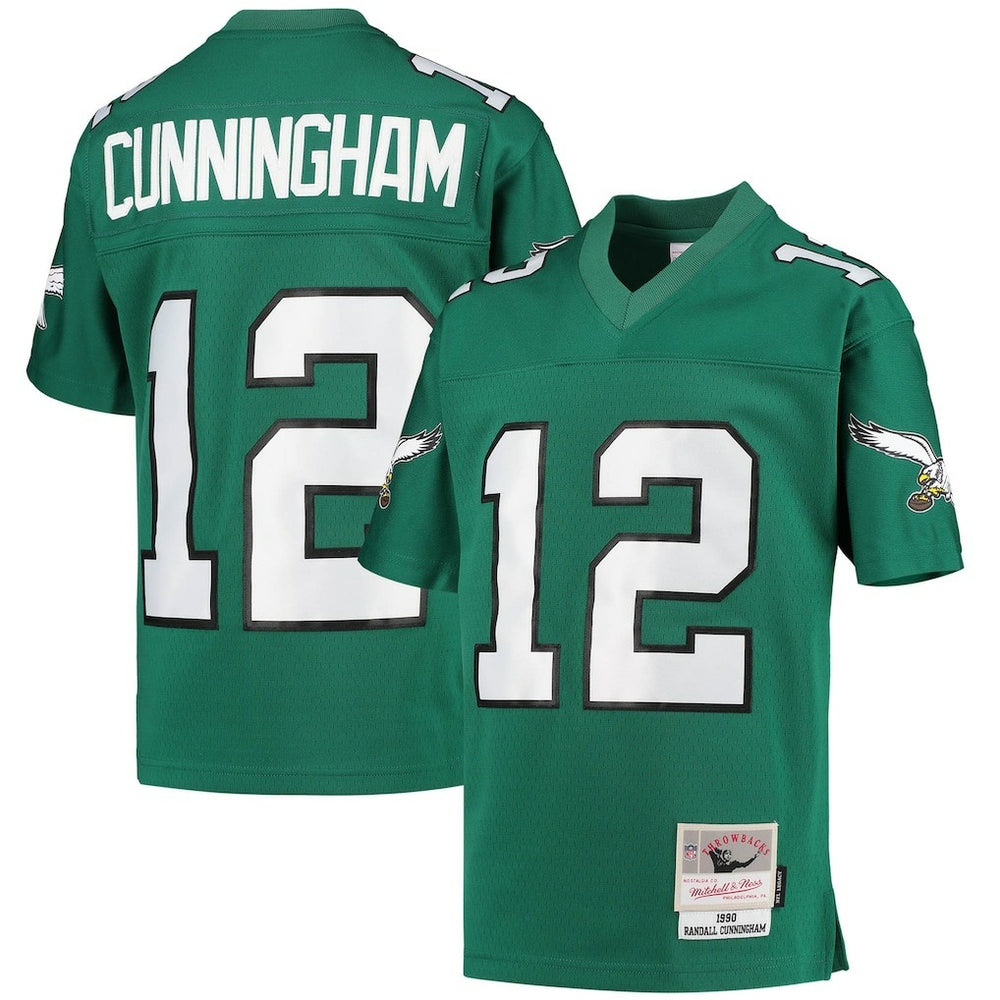 Randall Cunningham Philadelphia Eagles Youth 1990 Retired Player Legacy Jersey - Kelly Green - Mitchell & Ness