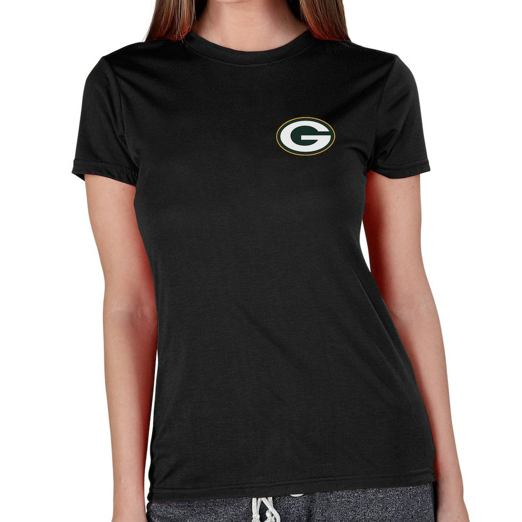 Green Bay Packers Concepts Sport Women's Marathon Knit Lounge Top - Black - NFL