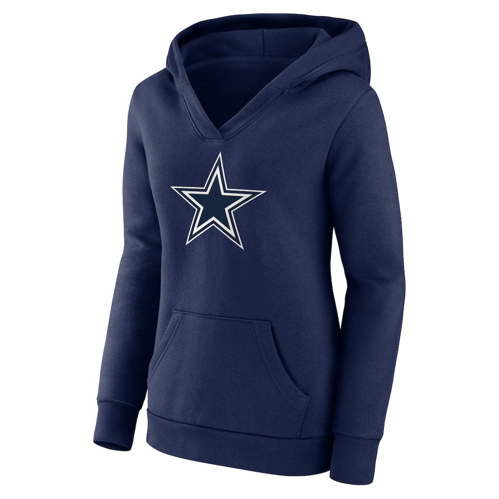 Dak Prescott Dallas Cowboys Women's Player Icon Name & Number V-Neck Pullover Hoodie - Navy - Fanatics