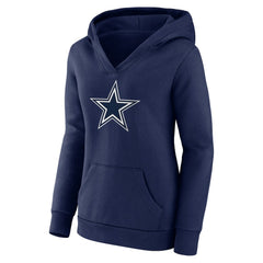 Dak Prescott Dallas Cowboys Women's Player Icon Name & Number V-Neck Pullover Hoodie - Navy - Fanatics