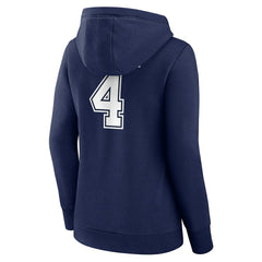 Dak Prescott Dallas Cowboys Women's Player Icon Name & Number V-Neck Pullover Hoodie - Navy - Fanatics