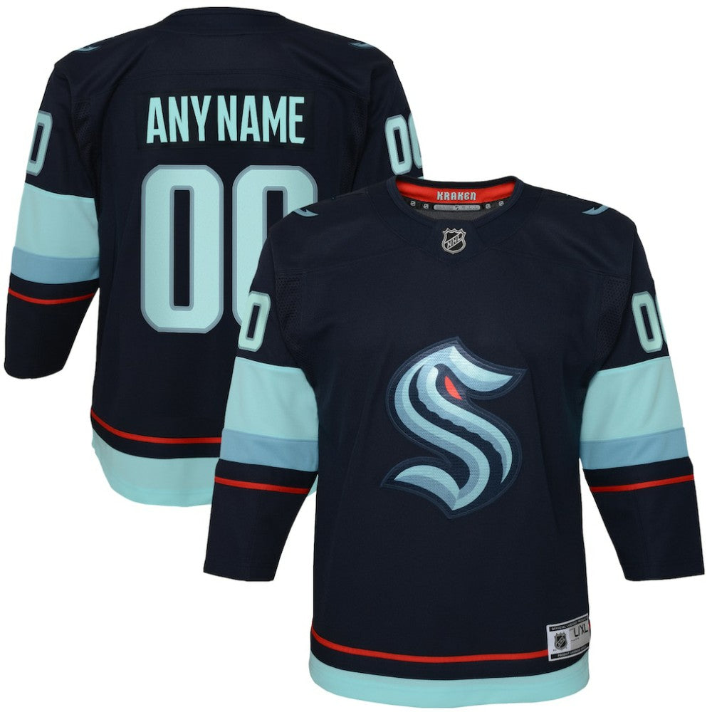 Seattle Kraken Youth Home Premier Custom Jersey - Navy | NHL sale