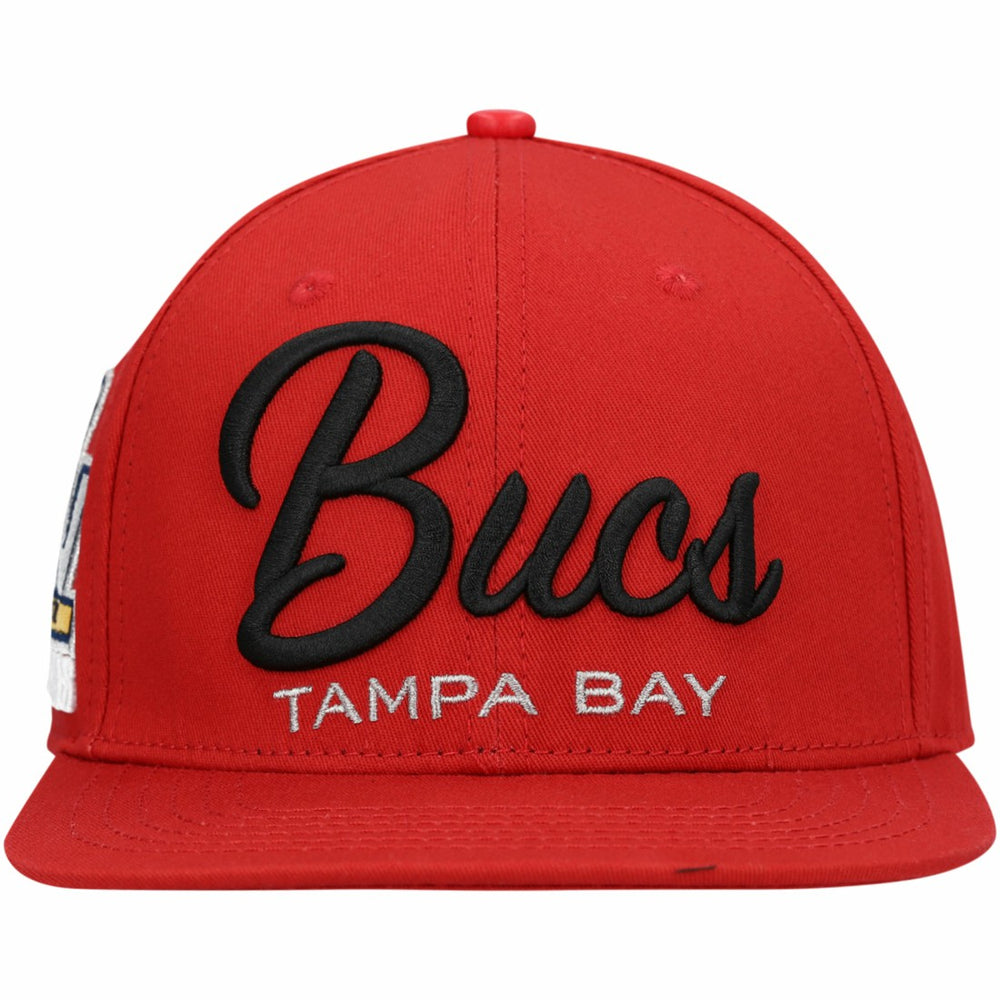 Tampa Bay Buccaneers Pro Standard LV Super Bowl Champions Script Wordmark Snapback Hat - Red - NFL
