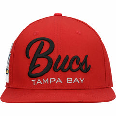 Tampa Bay Buccaneers Pro Standard LV Super Bowl Champions Script Wordmark Snapback Hat - Red - NFL
