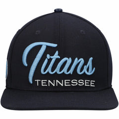 Tennessee Titans Pro Standard Script Wordmark Snapback Hat - Navy - NFL