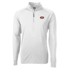 San Francisco 49ers Cutter & Buck Adapt Eco Knit Quarter-Zip Pullover Jacket - White - NFL