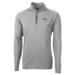 Denver Broncos Cutter & Buck Adapt Eco Knit Quarter-Zip Pullover Jacket - Gray - NFL