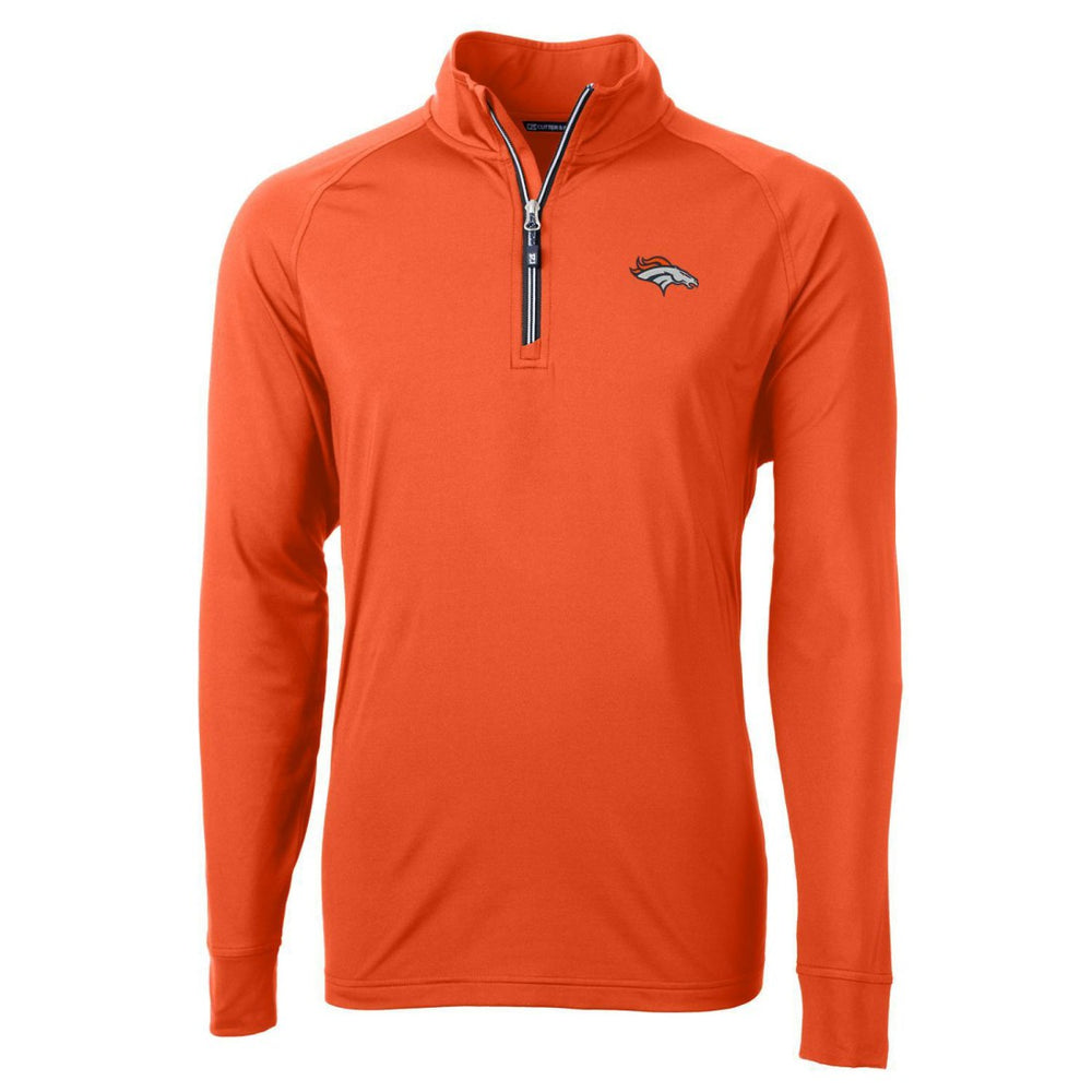 Denver Broncos Cutter & Buck Adapt Eco Knit Quarter-Zip Pullover Jacket - Orange - NFL