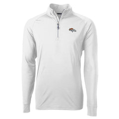 Denver Broncos Cutter & Buck Adapt Eco Knit Quarter-Zip Pullover Jacket - White - NFL