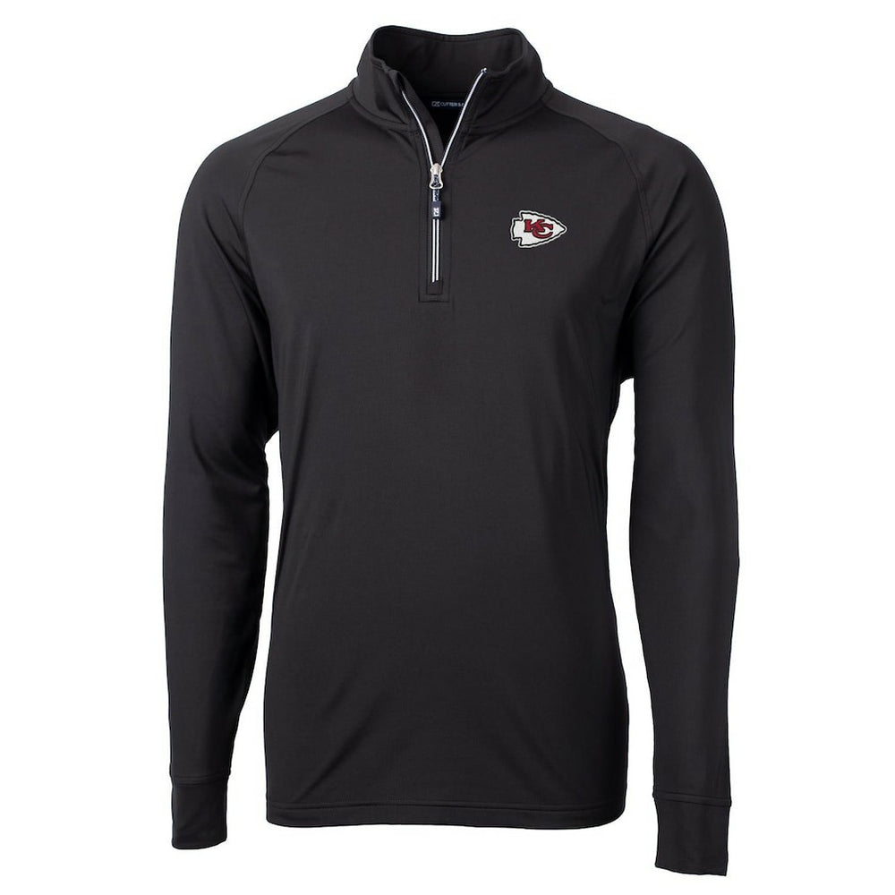 Kansas City Chiefs Cutter & Buck Adapt Eco Knit Quarter-Zip Pullover Jacket - Black - NFL