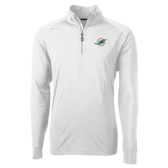 Miami Dolphins Cutter & Buck Adapt Eco Knit Quarter-Zip Pullover Jacket - White - NFL