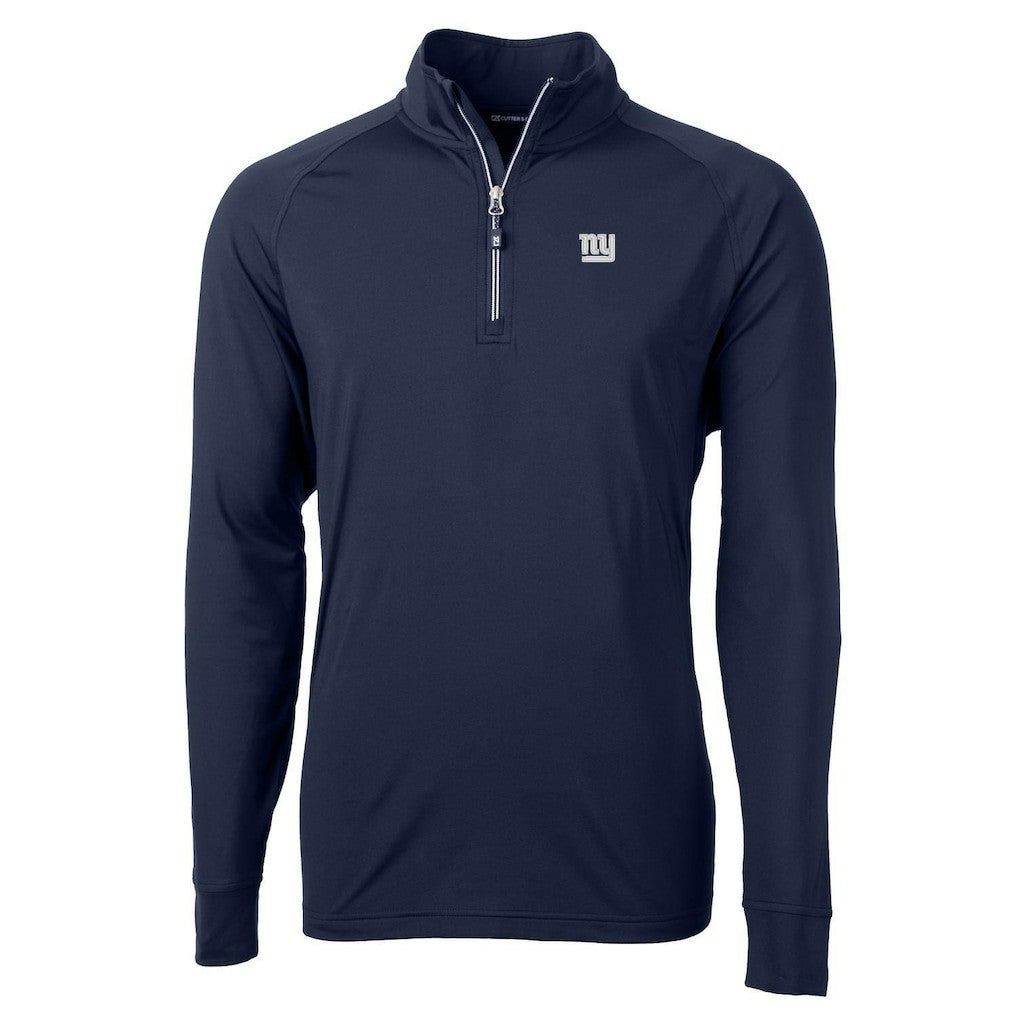 New York Giants Cutter & Buck Adapt Eco Knit Quarter-Zip Pullover Jacket - Navy - NFL