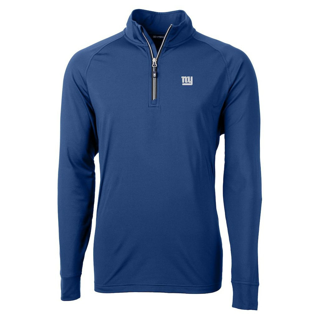 New York Giants Cutter & Buck Adapt Eco Knit Quarter-Zip Pullover Jacket - Royal - NFL