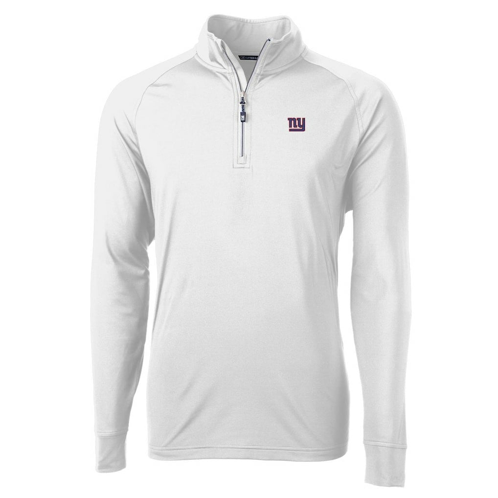 New York Giants Cutter & Buck Adapt Eco Knit Quarter-Zip Pullover Jacket - White - NFL