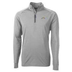 Los Angeles Chargers Cutter & Buck Adapt Eco Knit Quarter-Zip Pullover Jacket - Gray - NFL