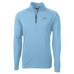 Los Angeles Chargers Cutter & Buck Adapt Eco Knit Quarter-Zip Pullover Jacket - Light Blue - NFL