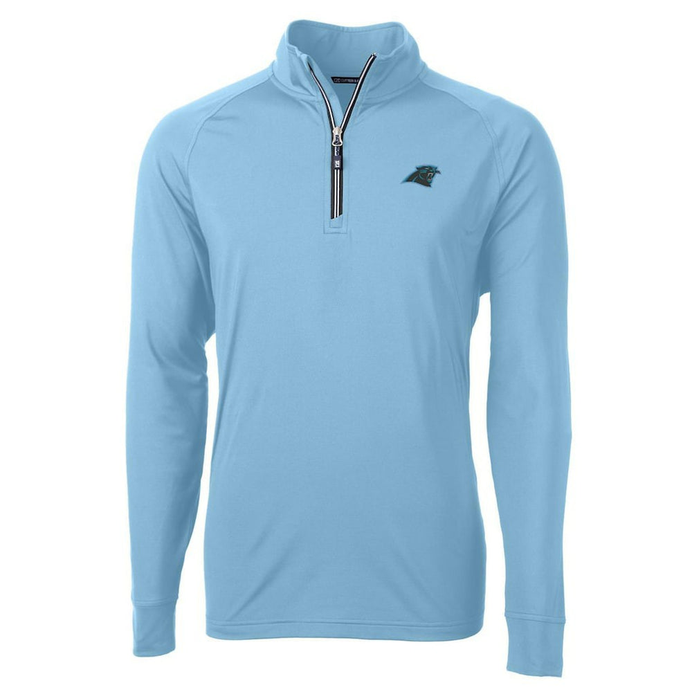 Carolina Panthers Cutter & Buck Adapt Eco Knit Quarter-Zip Pullover Jacket - Blue - NFL