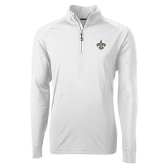 New Orleans Saints Cutter & Buck Adapt Eco Knit Quarter-Zip Pullover Jacket - White - NFL