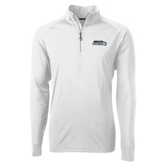 Seattle Seahawks Cutter & Buck Adapt Eco Knit Quarter-Zip Pullover Jacket - White - NFL