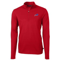 Buffalo Bills Cutter & Buck Virtue Eco Pique Recycled Quarter-Zip Pullover Jacket - Red - NFL