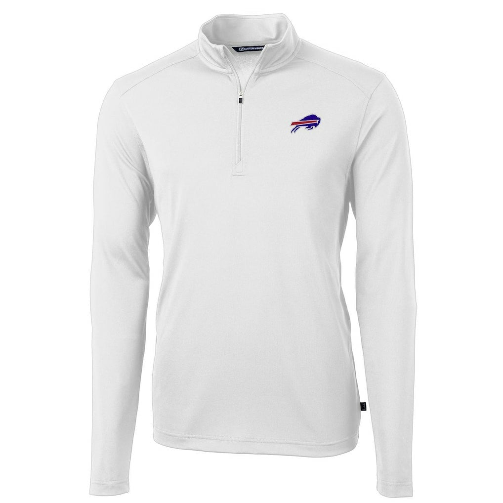 Buffalo Bills Cutter & Buck Virtue Eco Pique Recycled Quarter-Zip Pullover Jacket - White - NFL