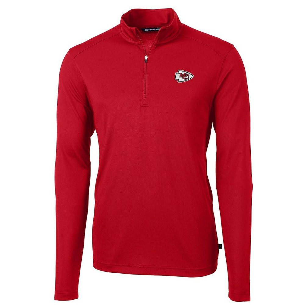 Kansas City Chiefs Cutter & Buck Virtue Eco Pique Recycled Quarter-Zip Pullover Jacket - Red - NFL