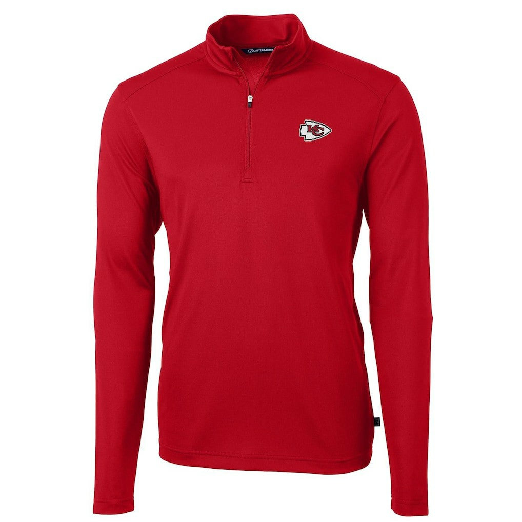 Kansas City Chiefs Cutter & Buck Virtue Eco Pique Recycled Quarter-Zip Pullover Jacket - Red - NFL