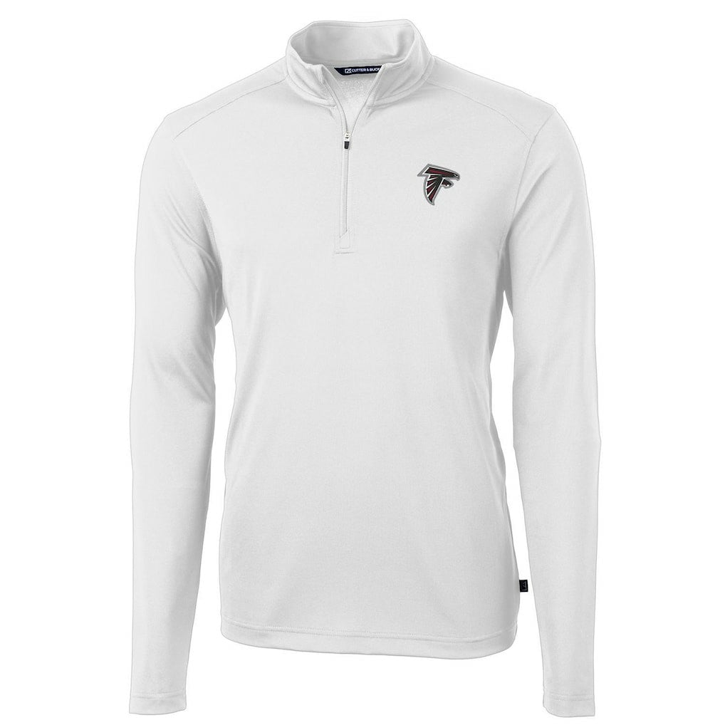 Atlanta Falcons Cutter & Buck Virtue Eco Pique Recycled Quarter-Zip Pullover Jacket - White - NFL