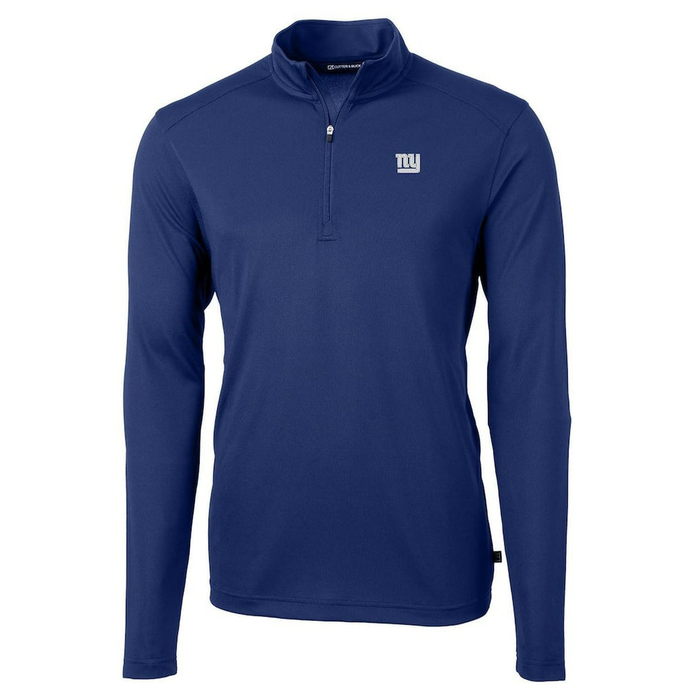 New York Giants Cutter & Buck Virtue Eco Pique Recycled Quarter-Zip Pullover Jacket - Royal - NFL