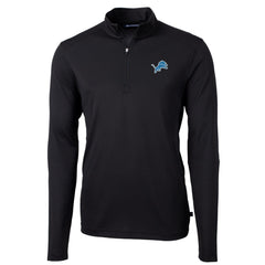 Detroit Lions Cutter & Buck Virtue Eco Pique Recycled Quarter-Zip Pullover Jacket - Black - NFL