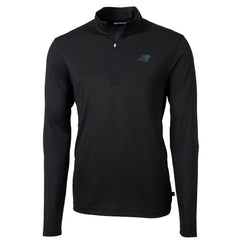Carolina Panthers Cutter & Buck Virtue Eco Pique Recycled Quarter-Zip Pullover Jacket - Black - NFL