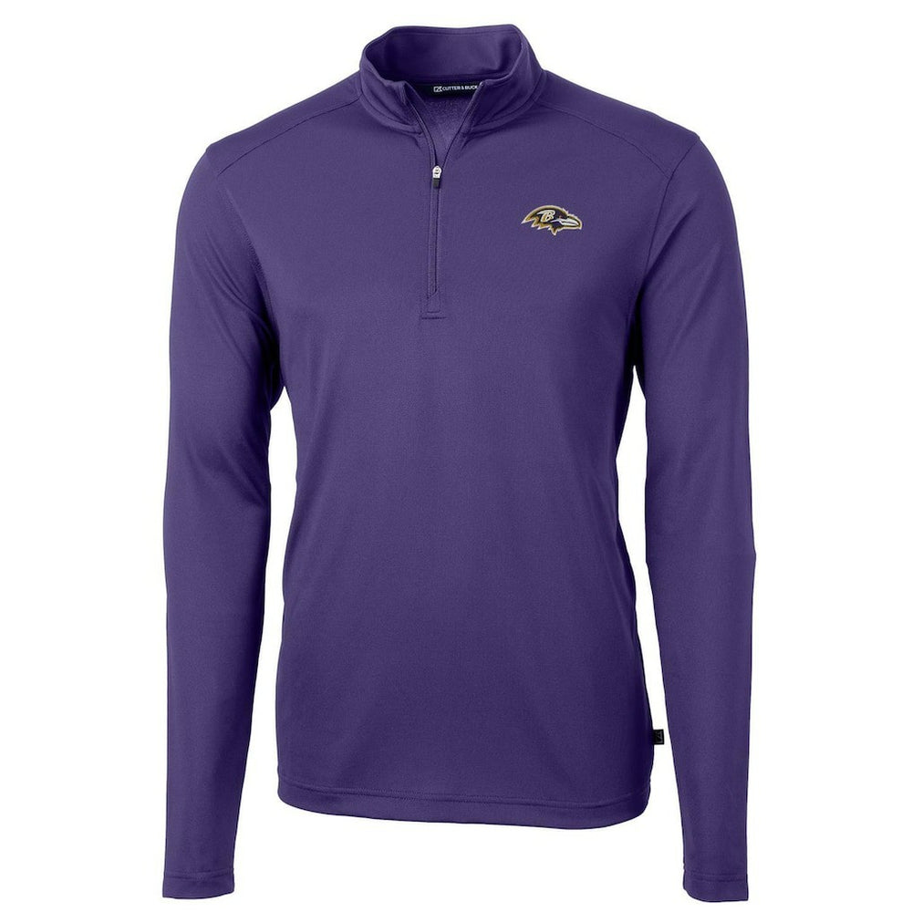 Baltimore Ravens Cutter & Buck Virtue Eco Pique Recycled Quarter-Zip Pullover Jacket - Purple - NFL