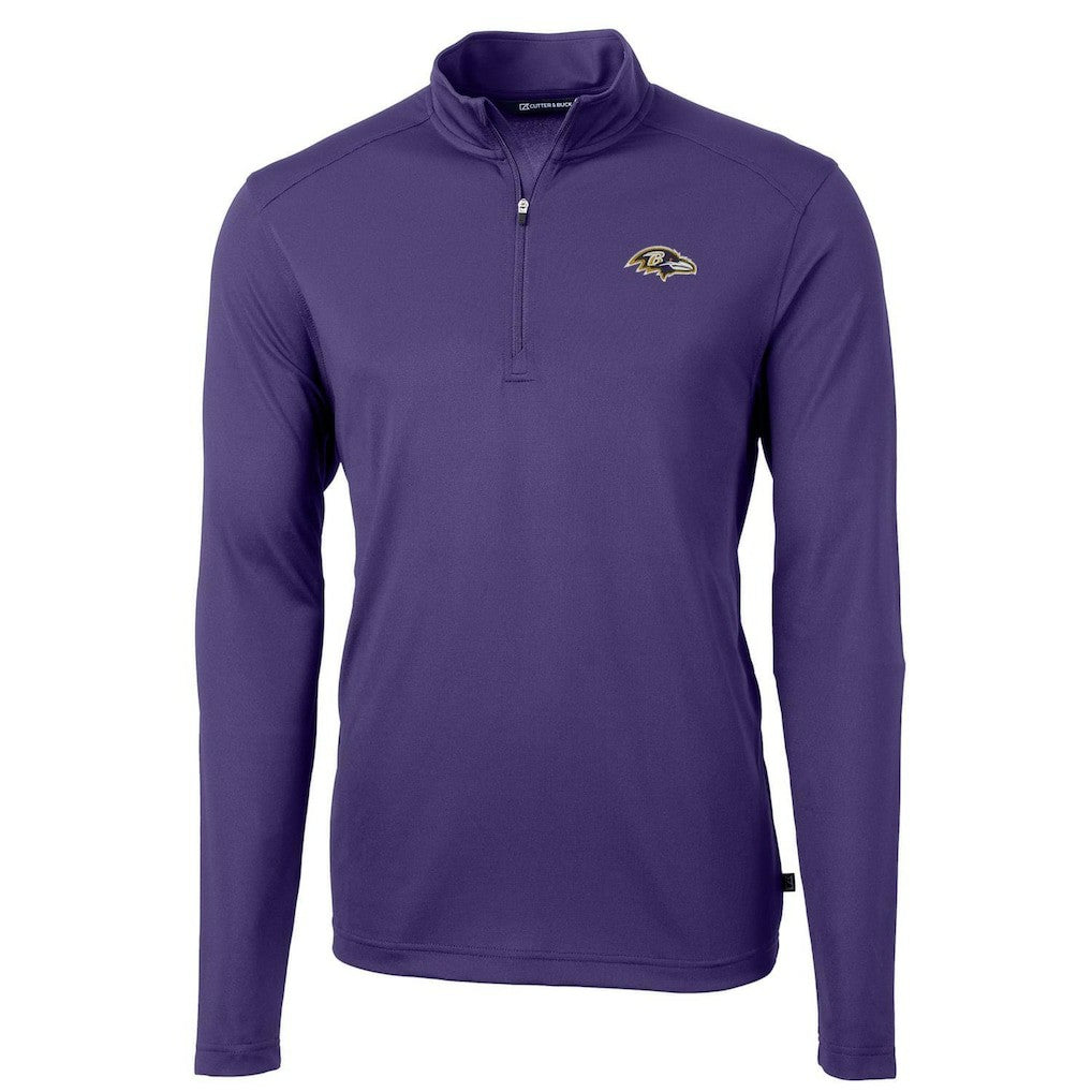 Baltimore Ravens Cutter & Buck Virtue Eco Pique Recycled Quarter-Zip Pullover Jacket - Purple - NFL
