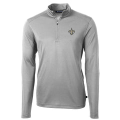 New Orleans Saints Cutter & Buck Virtue Eco Pique Recycled Quarter-Zip Pullover Jacket - Gray - NFL