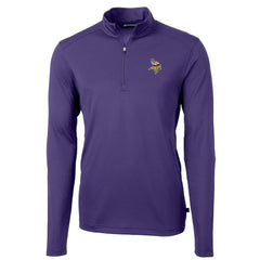 Minnesota Vikings Cutter & Buck Virtue Eco Pique Recycled Quarter-Zip Pullover Jacket - Purple - NFL