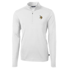 Minnesota Vikings Cutter & Buck Virtue Eco Pique Recycled Quarter-Zip Pullover Jacket - White - NFL