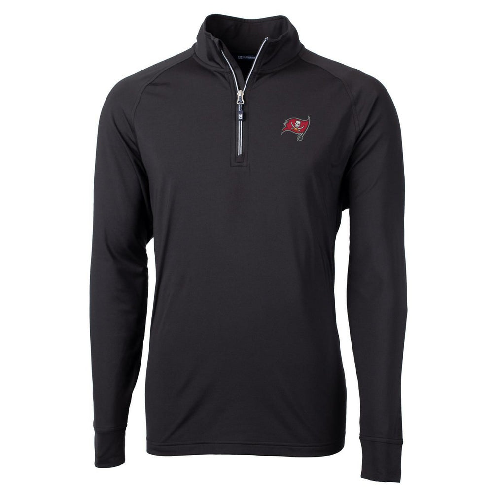 Tampa Bay Buccaneers Cutter & Buck Big & Tall Adapt Eco Knit Quarter-Zip Pullover Jacket - Black - NFL