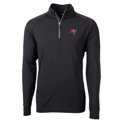 Tampa Bay Buccaneers Cutter & Buck Big & Tall Adapt Eco Knit Quarter-Zip Pullover Jacket - Black - NFL