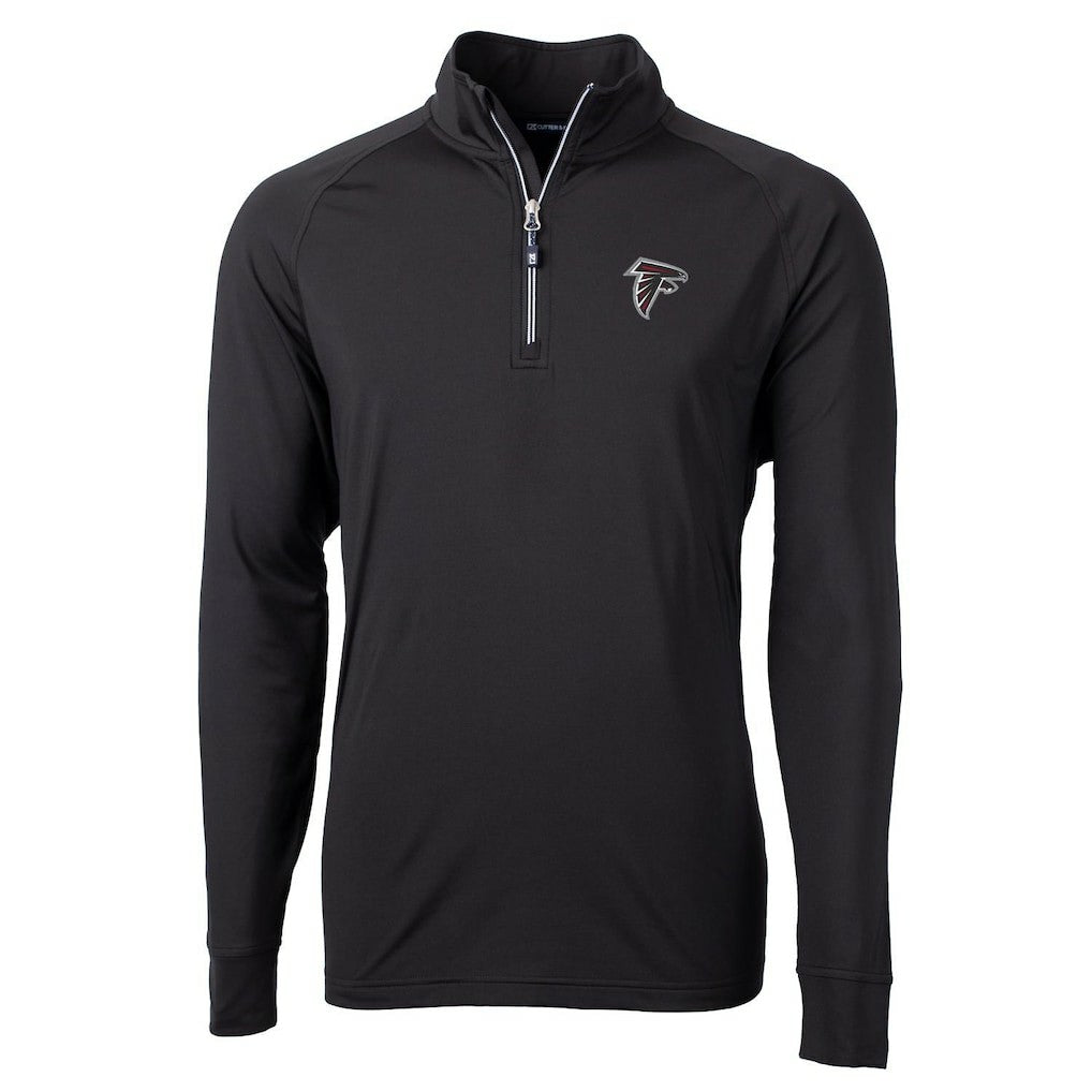 Atlanta Falcons Cutter & Buck Big & Tall Adapt Eco Knit Quarter-Zip Pullover Jacket - Black - NFL