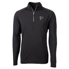 Atlanta Falcons Cutter & Buck Big & Tall Adapt Eco Knit Quarter-Zip Pullover Jacket - Black - NFL