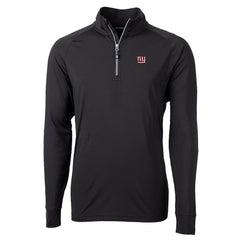 New York Giants Cutter & Buck Big & Tall Adapt Eco Knit Quarter-Zip Pullover Jacket - Black - NFL