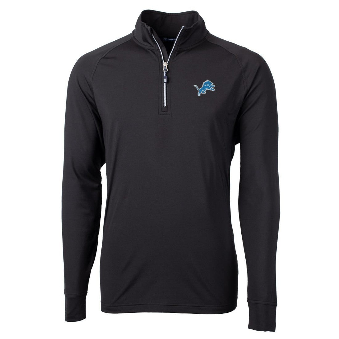 Detroit Lions Cutter & Buck Big & Tall Adapt Eco Knit Quarter-Zip Pullover Jacket - Black - NFL