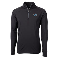 Detroit Lions Cutter & Buck Big & Tall Adapt Eco Knit Quarter-Zip Pullover Jacket - Black - NFL