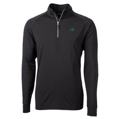 Carolina Panthers Cutter & Buck Big & Tall Adapt Eco Knit Quarter-Zip Pullover Jacket - Black - NFL
