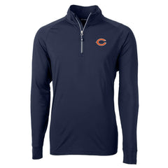 Chicago Bears Cutter & Buck Big & Tall Adapt Eco Knit Quarter-Zip Pullover Jacket - Navy - NFL