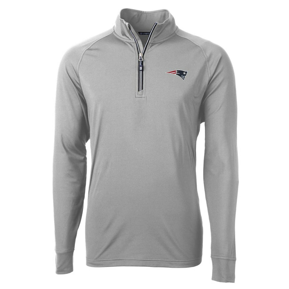 New England Patriots Cutter & Buck Big & Tall Adapt Eco Knit Quarter-Zip Pullover Jacket - Gray - NFL